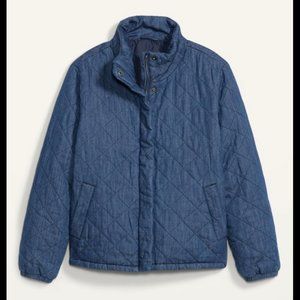 Old Navy / Lightweight Diamond Quilted Chambray Puffer Jacket